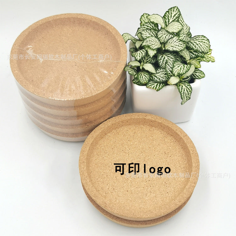 Concave Cork Coaster, Yawen Cup Holder with Printed Logo, Round Coaster, Heat-Insulating Cup Holder, Mug Cork Coaster - image 2