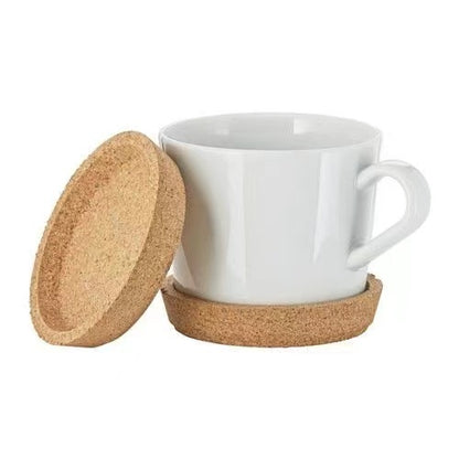 Concave Cork Coaster, Yawen Cup Holder with Printed Logo, Round Coaster, Heat-Insulating Cup Holder, Mug Cork Coaster - image 4