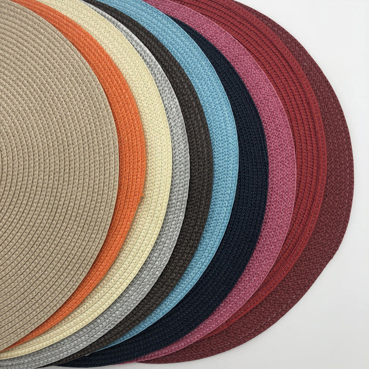 Cross-border simple solid color pp placemat woven round heat insulation mat placemat anti-hot placemat western placemat cup bowl mat - image 4