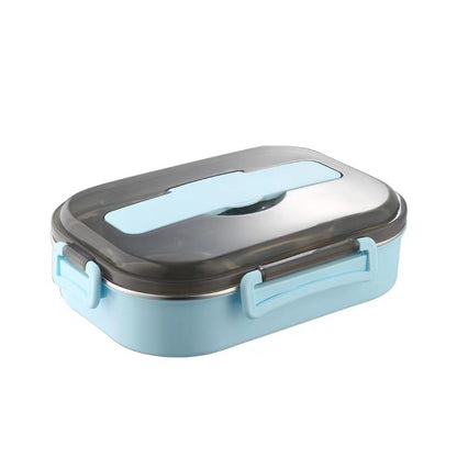 Lunch box 304 stainless steel compartment lunch box thickened insulation heating fast food box student office worker passenger lunch box - image 5
