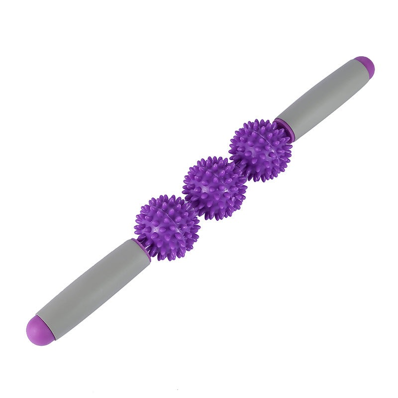 Hedgehog Ball Massage Stick Whole Body Household Muscle Relaxer 3-5 Ball Langya Roller Wheel Yoga Fitness Fascia Stick - image 4