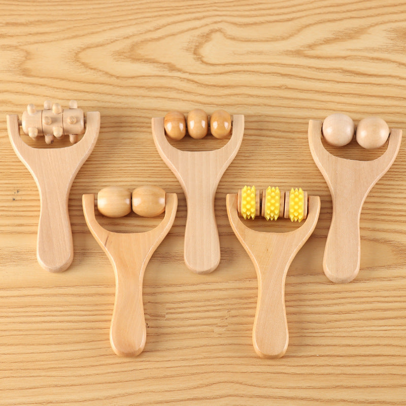 Wooden Massager Foot Massage Hand Push Roller Massage Slingshot Handle Head Shoulder Neck Waist Massage Health Care - image 1