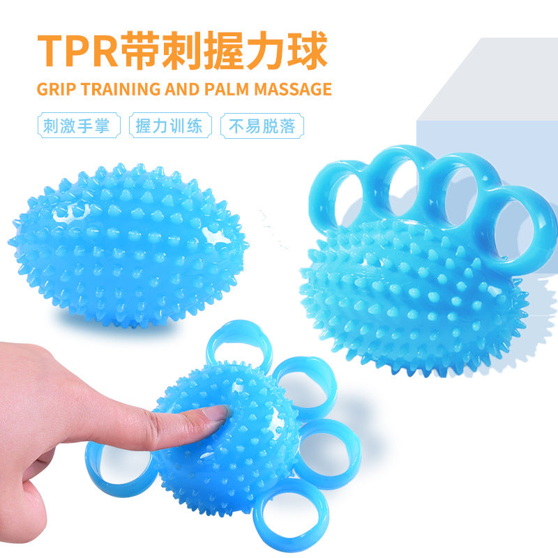 TPR four-finger hedgehog ball primary grip strength training soft ball elderly rehabilitation partial paralysis wind massage finger strength ball hand training - image 2