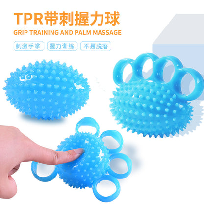 TPR four-finger hedgehog ball primary grip strength training soft ball elderly rehabilitation partial paralysis wind massage finger strength ball hand training - image 2