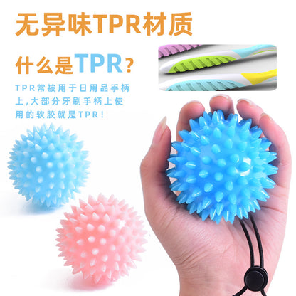 TPR four-finger hedgehog ball primary grip strength training soft ball elderly rehabilitation partial paralysis wind massage finger strength ball hand training - image 4