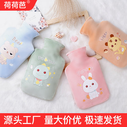 Jojoba Cartoon Water-Filled Hot Water Bottle with Plush Cover Pvc Warm Water Bag Creative Thickened Hand Warmer for Students - image 1