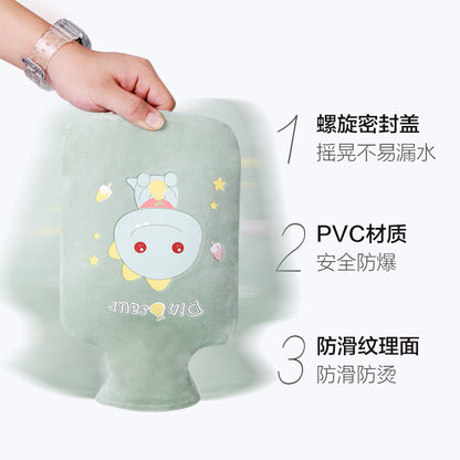 Jojoba Cartoon Water-Filled Hot Water Bottle with Plush Cover Pvc Warm Water Bag Creative Thickened Hand Warmer for Students - image 2