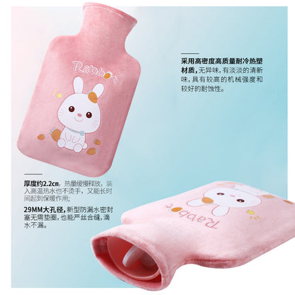 Jojoba Cartoon Water-Filled Hot Water Bottle with Plush Cover Pvc Warm Water Bag Creative Thickened Hand Warmer for Students - image 4