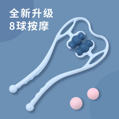 Neck Clamp Manual Cervical Massage Neck Clamp Multi-Roller Rotatable Shoulder, Neck, Leg, Abdominal Relaxation Massager for Home Use - image 2