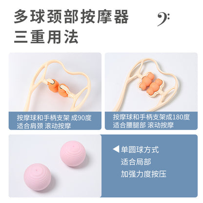 Neck Clamp Manual Cervical Massage Neck Clamp Multi-Roller Rotatable Shoulder, Neck, Leg, Abdominal Relaxation Massager for Home Use - image 4