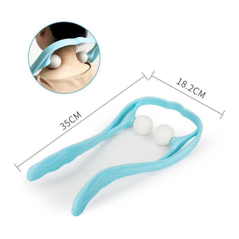 Neck Massager for Cervical Spine, Kneading Dual Balls to Relieve Shoulder and Neck Tension, Self-Use Manual Roller, Portable Meridian Massager - image 3
