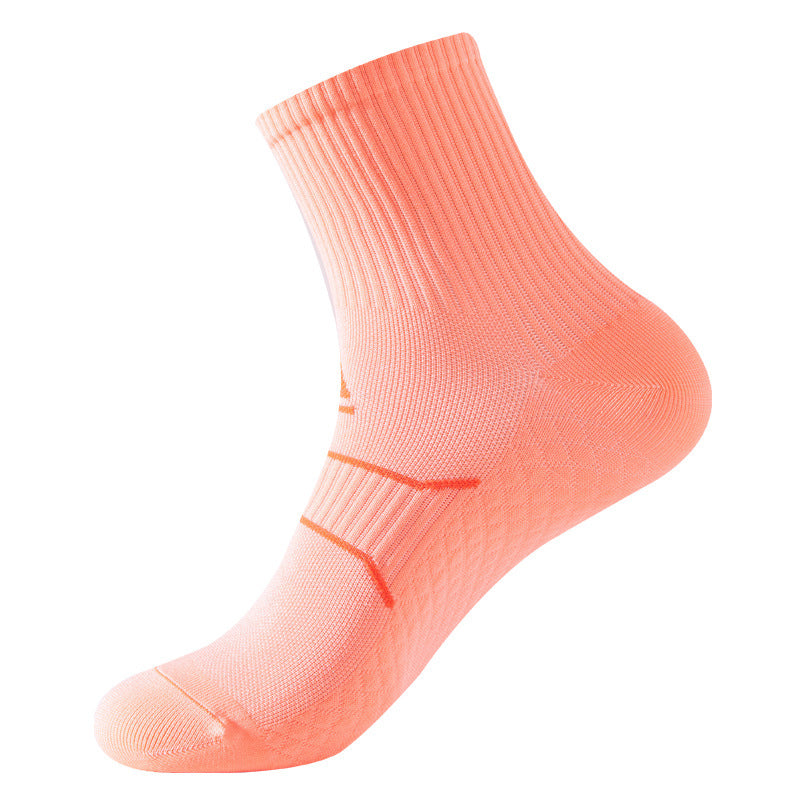Socks Men's and Women's Spring and Summer Marathon Professional Running Fitness Four Seasons Stress Sports Socks Middle Tube Massage Bottom Riding Socks - image 5