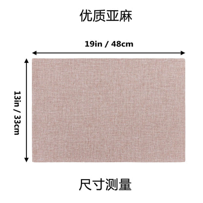 Linen Placemat Fine Linen Solid Color Fabric Dining Table Mat Washable Non-Slip Heat Insulation Home Mat Coaster Table Mat - image 2