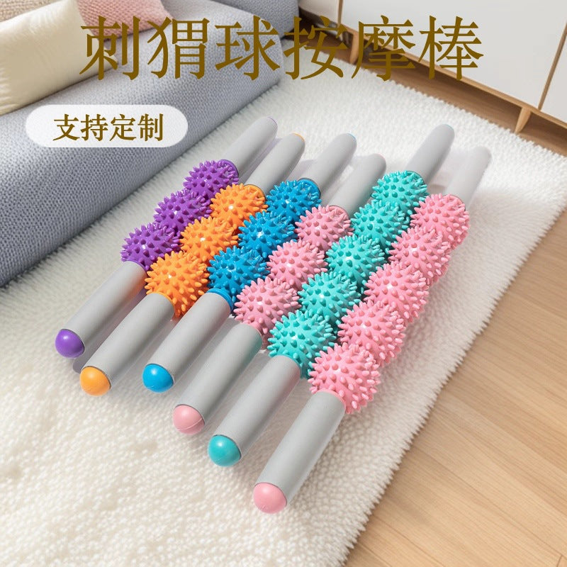 Hedgehog Ball Wolf Tooth Massage Stick to Dredge Muscles and Relaxation Massager Pvc Handheld Fascia Stick to Soothe Yoga Meridians - image 1