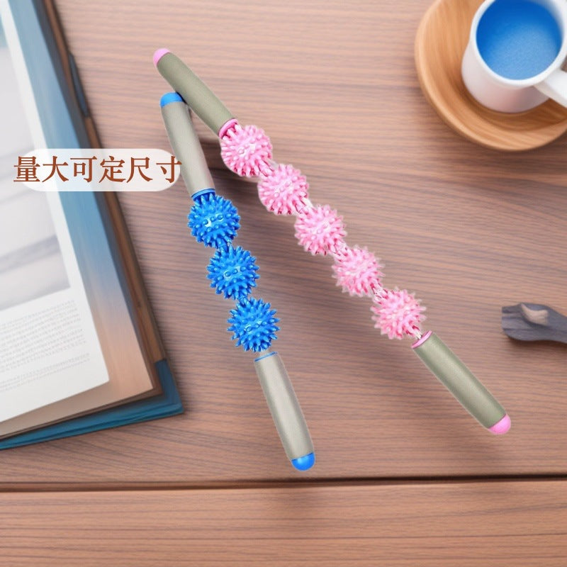 Hedgehog Ball Wolf Tooth Massage Stick to Dredge Muscles and Relaxation Massager Pvc Handheld Fascia Stick to Soothe Yoga Meridians - image 2