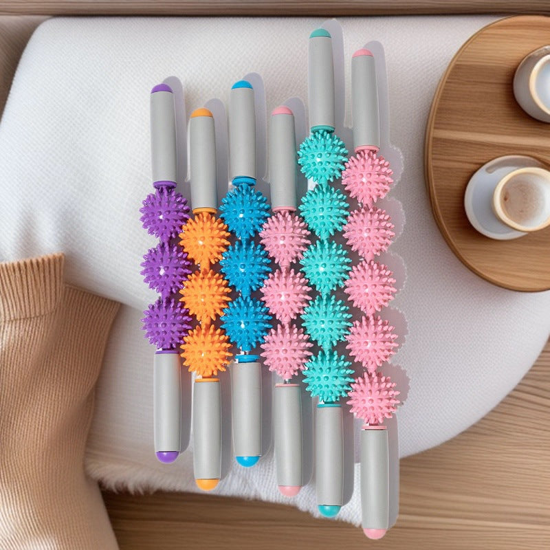 Hedgehog Ball Wolf Tooth Massage Stick to Dredge Muscles and Relaxation Massager Pvc Handheld Fascia Stick to Soothe Yoga Meridians - image 3