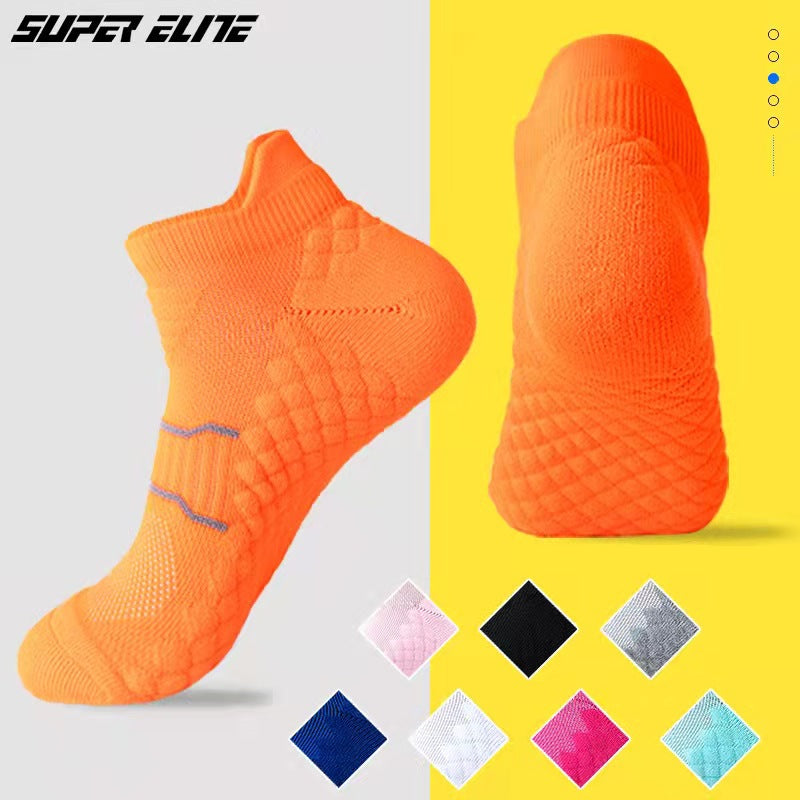 Towel-Soled Socks for Men and Women, Short-Tube Particle Massage Soles, Sweat-Absorbent, Non-Slip Sports Socks, Marathon Professional Running Socks - image 1