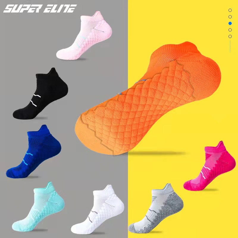 Towel-Soled Socks for Men and Women, Short-Tube Particle Massage Soles, Sweat-Absorbent, Non-Slip Sports Socks, Marathon Professional Running Socks - image 2