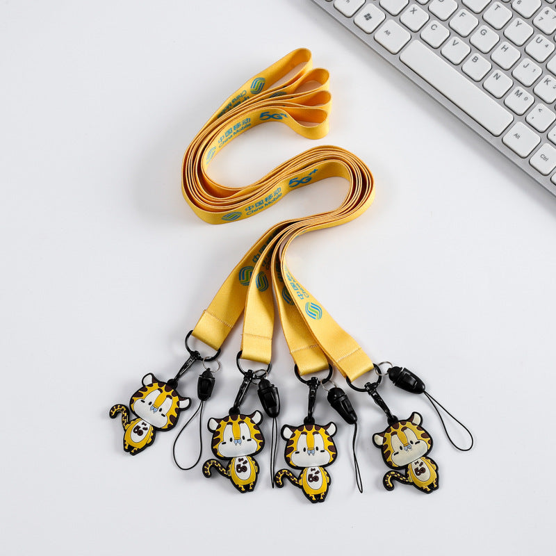 Custom Jacquard Work Id Lanyard, Polyester Heat Transfer Buckle Phone Lanyard with Logo Printing - image 3
