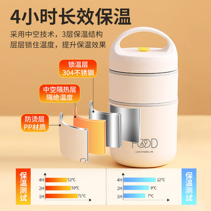 Heat Preservation Lunch Box Soup Box Office Worker Heat Preservation Barrel Small Soup Box Soup Cup Porridge Cup Soup Pot Portable Breakfast Box Small - image 2
