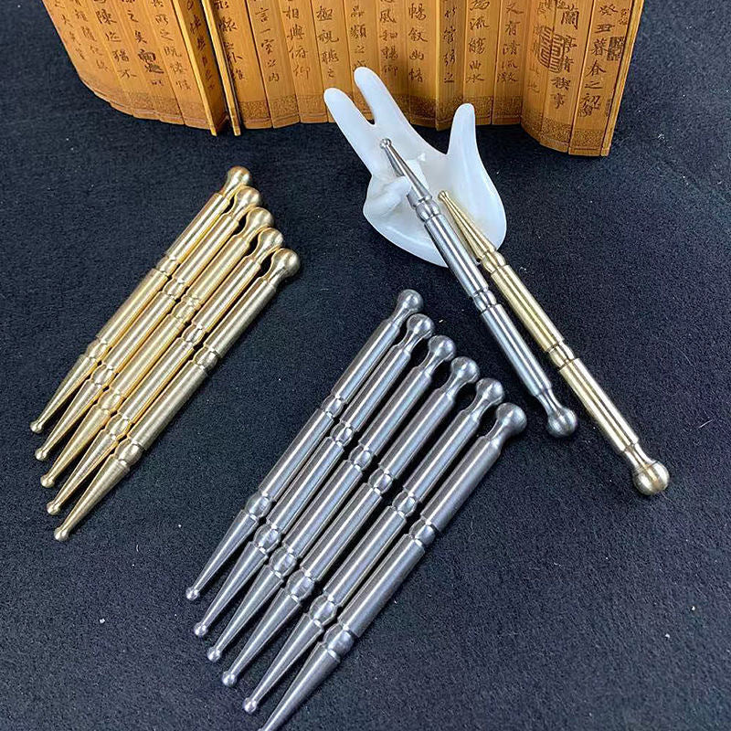 Stainless steel acupuncture bar eye facial Meridian acupuncture point foot acupuncture pen massage board double-headed massage stick - image 3