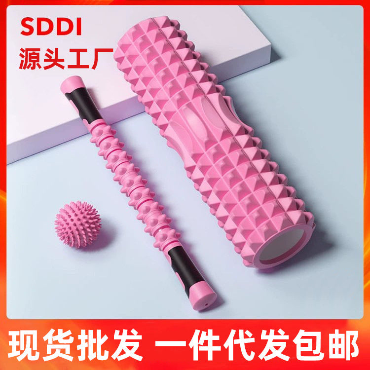Foam shaft muscle relaxing device calf slimming artifact wolf tooth stick massage stick roller fascia fitness column yoga equipment - image 1