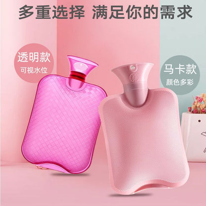 Thickened Explosion-Proof Hot Water Bottle for Women, Warm Hand Warmer, Hot Compress for Stomach, Foot Warmer, Faux Rabbit Fur Water-Filled Hand Warmer - image 2