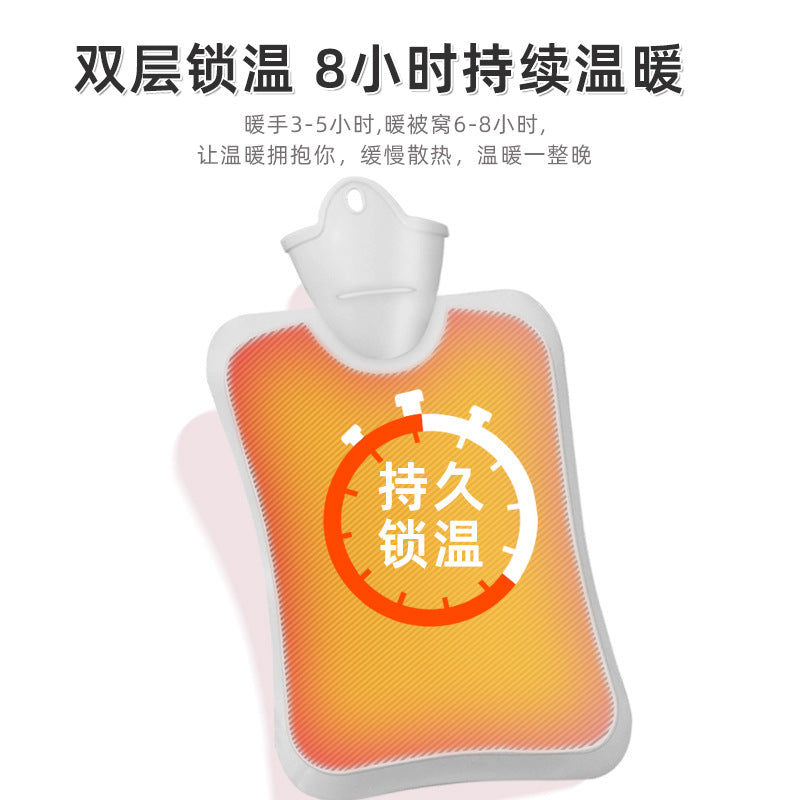 Winter Thickened Explosion-proof Hot Water Bag Water Injection High Density PVC Hand Warmer Simple Twill Neutral Foot Warmer - image 2