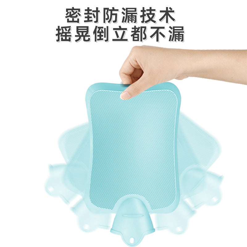 Winter Thickened Explosion-proof Hot Water Bag Water Injection High Density PVC Hand Warmer Simple Twill Neutral Foot Warmer - image 4