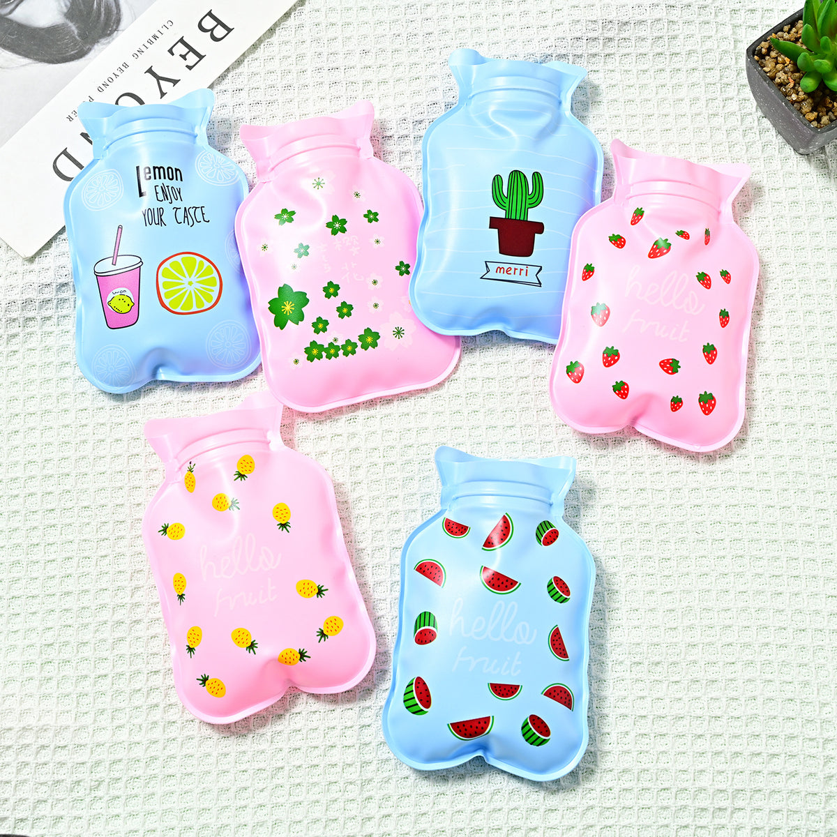 Winter thick cartoon water injection hot water bag cute girl heart warm handbag student portable water hand warmer wholesale - image 2