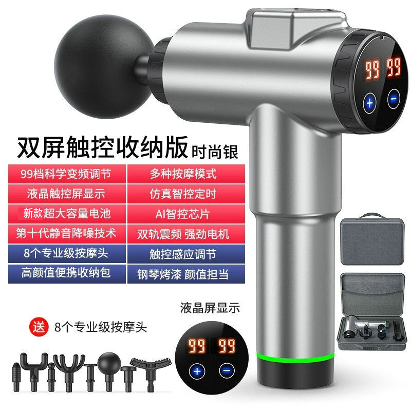 Cross-border fascia gun massager home fitness professional smart massage gun LCD screen electric mini fascia gun - image 2