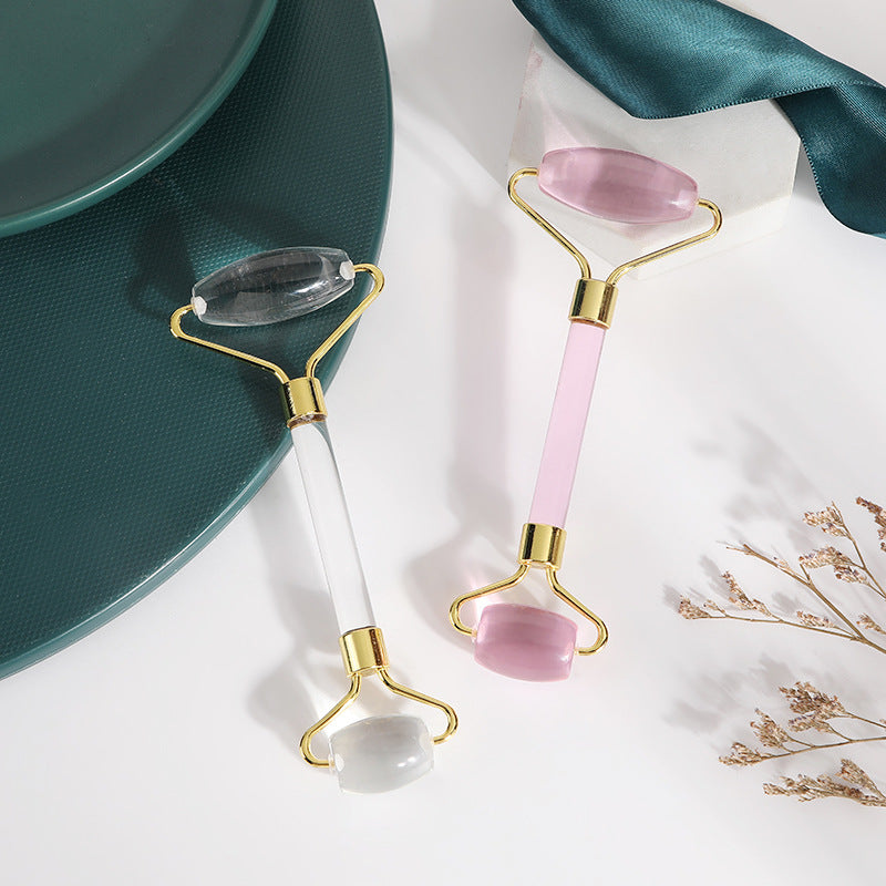 Jade roller massager powder Crystal roller household facial double roller non-resin scraping massager wholesale - image 4