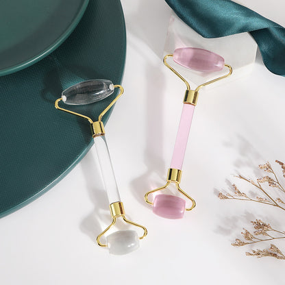 Jade roller massager powder Crystal roller household facial double roller non-resin scraping massager wholesale - image 4