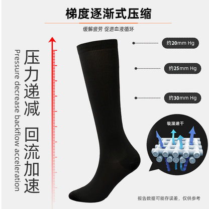 Cross-Border football socks leggings available for men and women compression socks muscle socks running sports calf socks can do LOGO - image 4