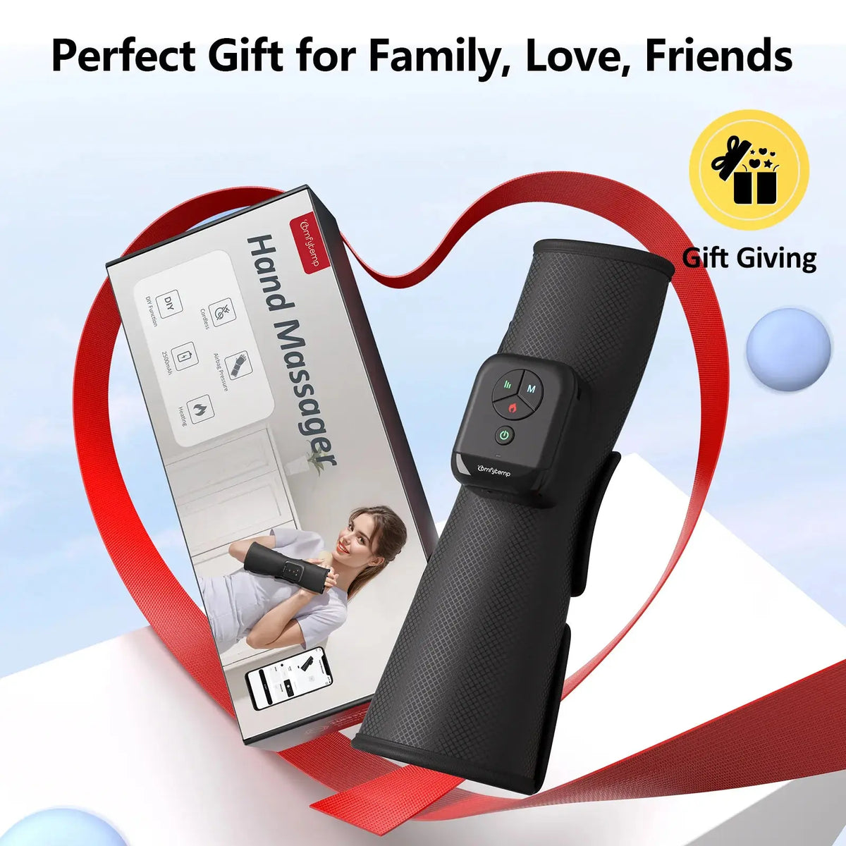 Portable Air Compression Wrist Massager with Heat