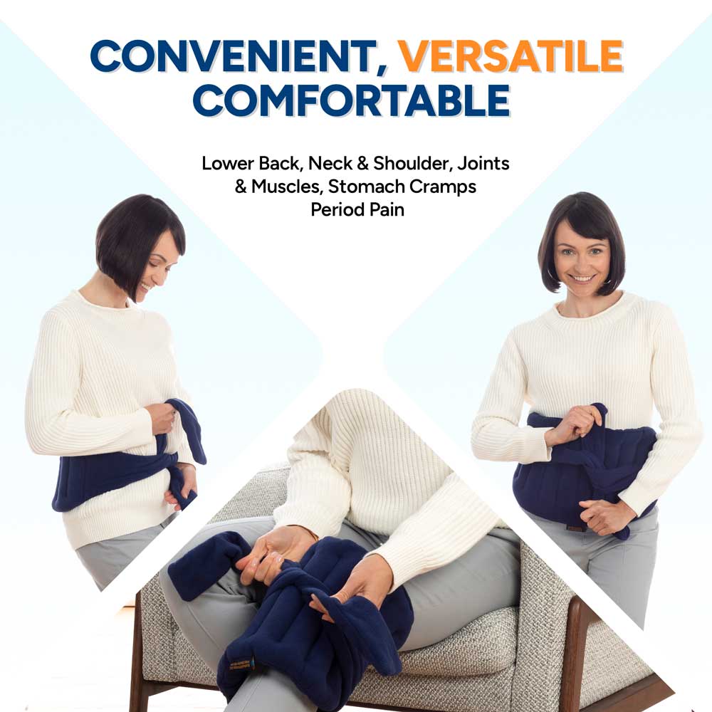 Microwavable Lower Back & Shoulder Joint Heating Wrap With Straps