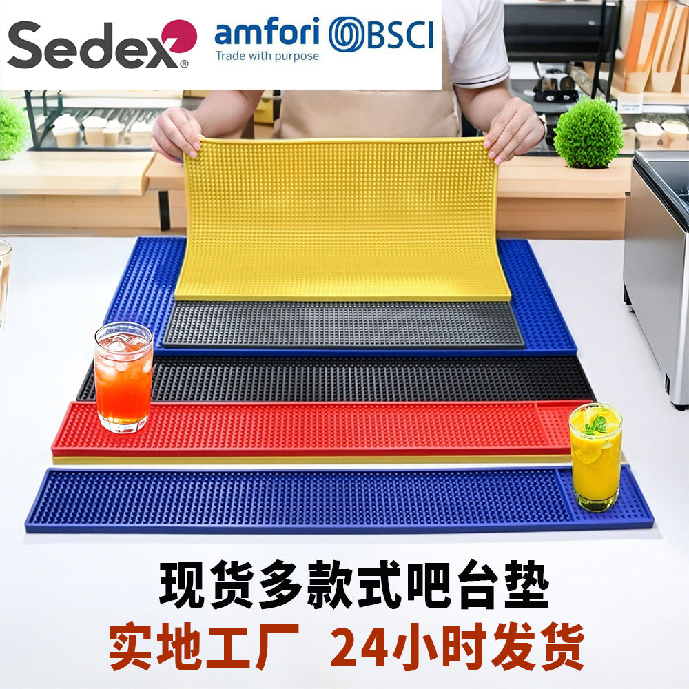 A Variety of In-Stock Pvc Bar Draining Mats, Square Tabletop Heat-Insulating Water-Draining Non-Slip Cocktail Coasters, Milk Tea Bar Mats - image 1