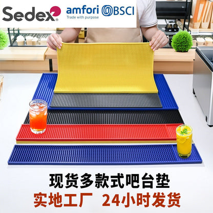 A Variety of In-Stock Pvc Bar Draining Mats, Square Tabletop Heat-Insulating Water-Draining Non-Slip Cocktail Coasters, Milk Tea Bar Mats - image 1