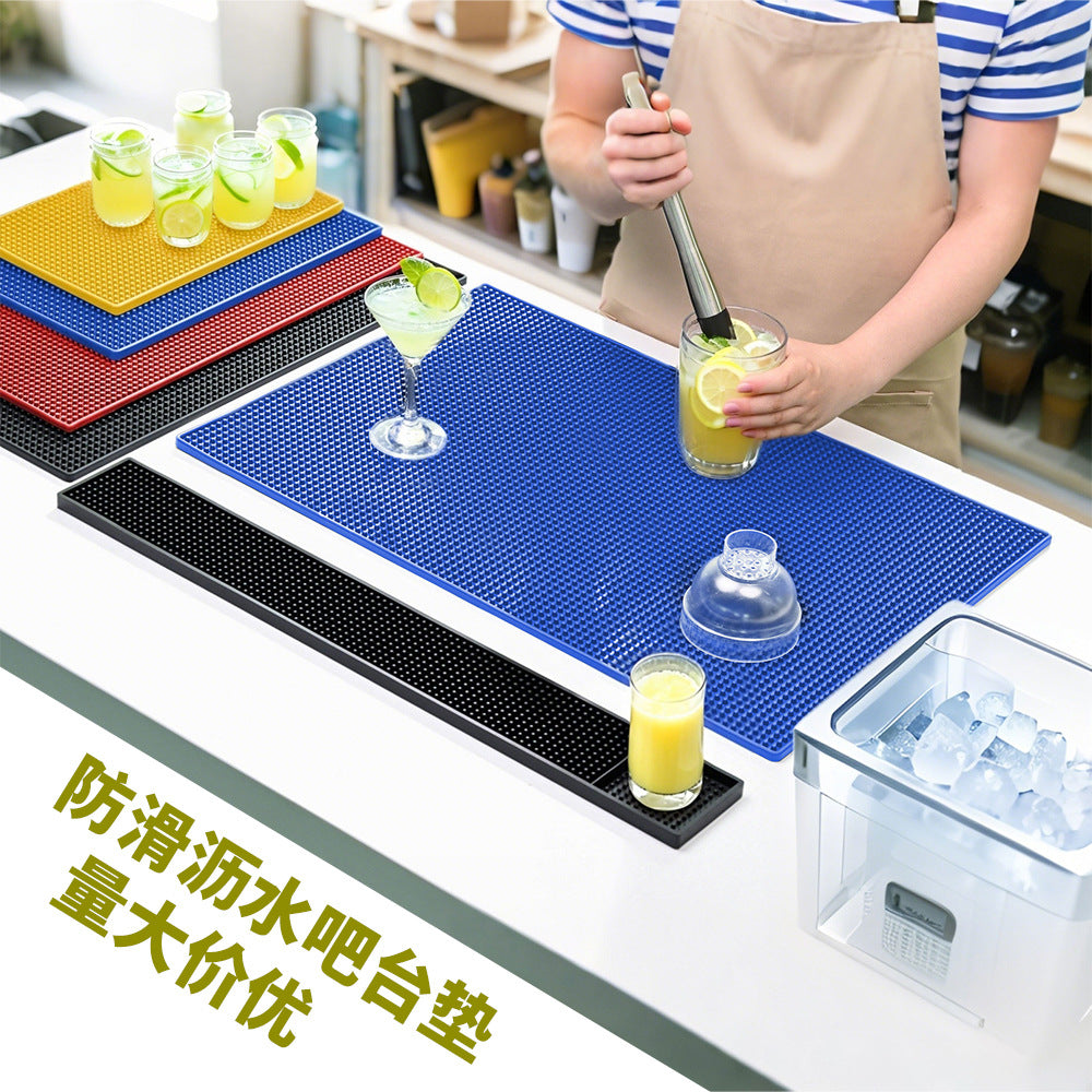 A Variety of In-Stock Pvc Bar Draining Mats, Square Tabletop Heat-Insulating Water-Draining Non-Slip Cocktail Coasters, Milk Tea Bar Mats - image 2