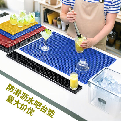 A Variety of In-Stock Pvc Bar Draining Mats, Square Tabletop Heat-Insulating Water-Draining Non-Slip Cocktail Coasters, Milk Tea Bar Mats - image 2