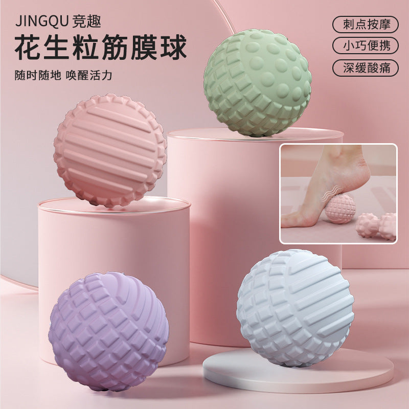 Fascia ball foot massage ball relaxation yoga fitness ball waist back neck stretch TPR floating point peanut ball - image 3