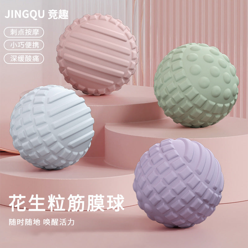 Fascia ball foot massage ball relaxation yoga fitness ball waist back neck stretch TPR floating point peanut ball - image 4