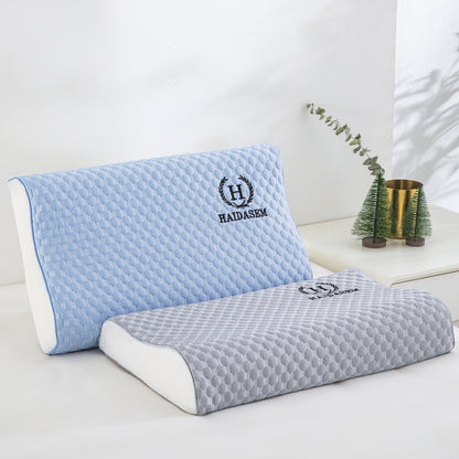 Wholesale Summer Cooling Latex Pillowcase Massage Beanie Memory Pillow Pillowcase Summer Single Ice Silk Cooling Pillowcase - image 1