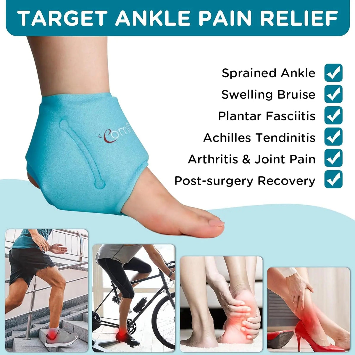 Hot and Cold Gel Pack Wrap For Ankle