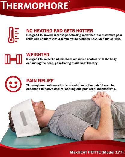 Thermophore MaxHEAT Model 177 — Petite 4"x17" Moist Heating Pad | Neck, Knee & Shoulders