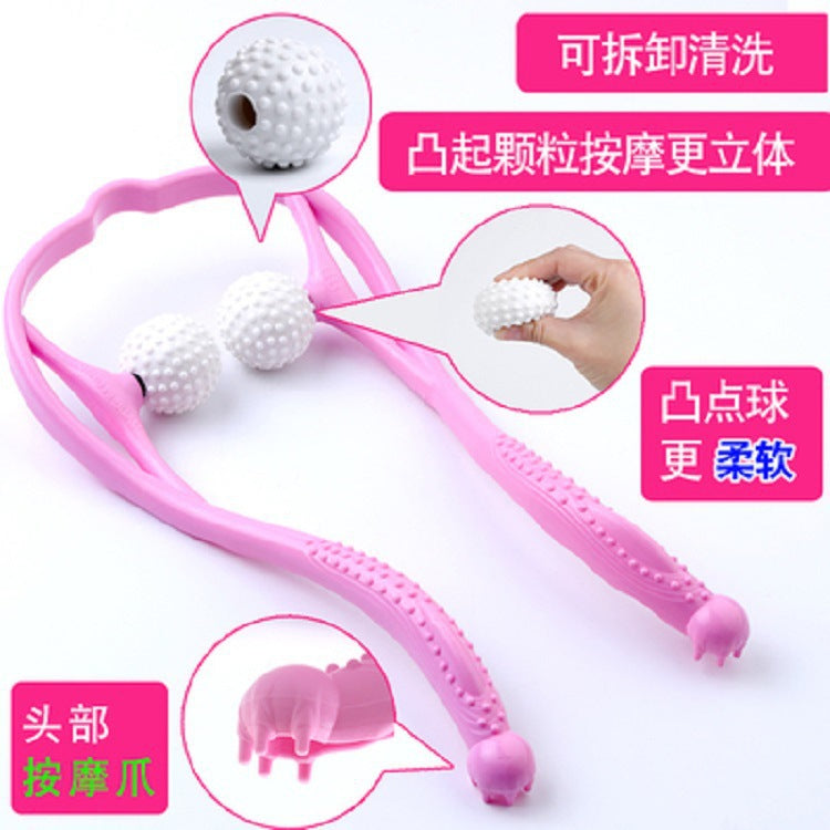 Explosive manual cervical vertebra massager neck shoulder neck roller Meridian clip neck handheld cervical vertebra massage small artifact - image 3