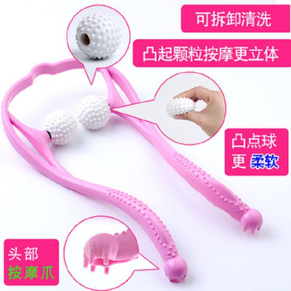 Explosive manual cervical vertebra massager neck shoulder neck roller Meridian clip neck handheld cervical vertebra massage small artifact - image 3