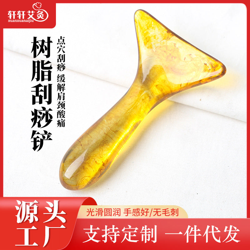 Resin arc scraping shovel cervical vertebra massager board back legs shoulder neck face meridians dredge tendon rolling body universal - image 1