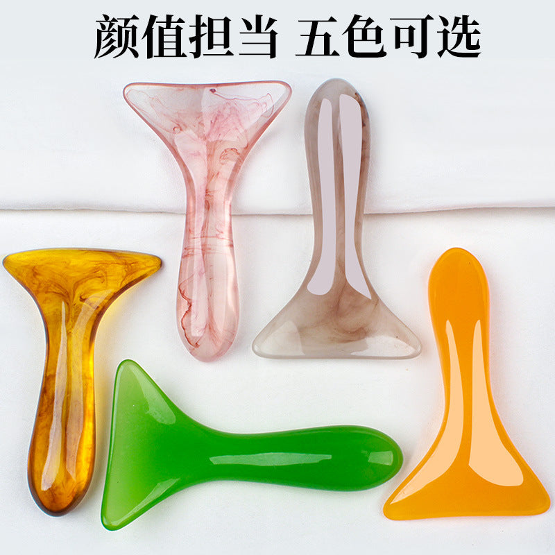 Resin arc scraping shovel cervical vertebra massager board back legs shoulder neck face meridians dredge tendon rolling body universal - image 3