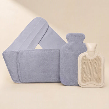 Rubber hot water bag with an imitation rabbit fur warm belt - view 5